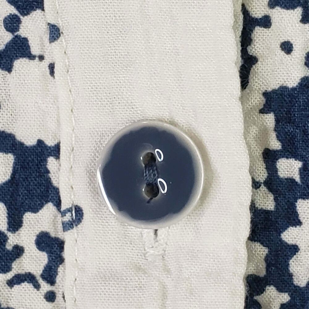 Habitat Button Up Shirt Top Women’s Size Medium M Blue White Floral LS - Picture 6 of 10